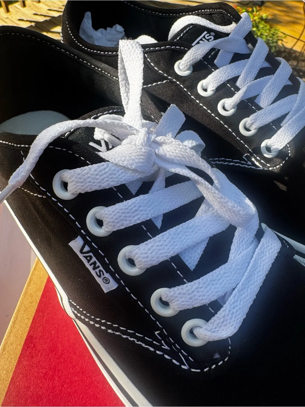 Vans Black and White Authentic Low-Top Sneakers